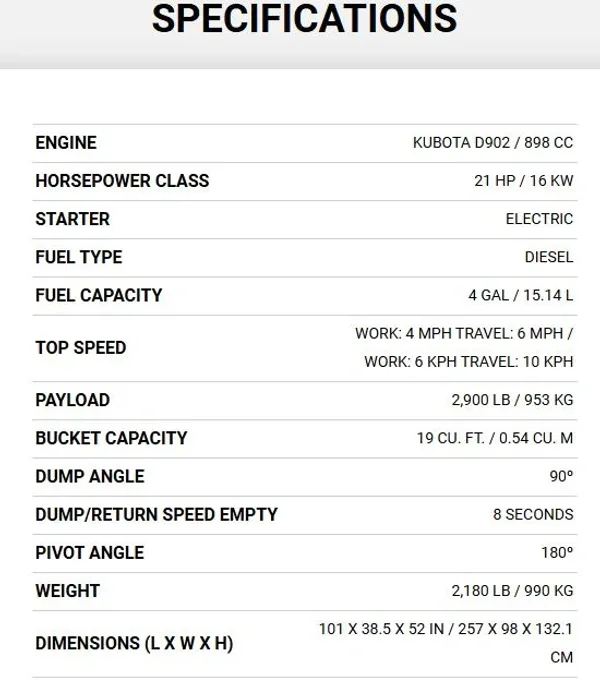 MODEL AT19S - 19 cu ft - Diesel Powered